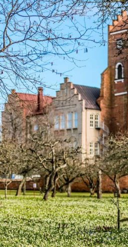 Der rote Turm mit Klosterlilien