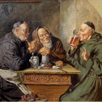 Mönche trinken Klosteralkohol