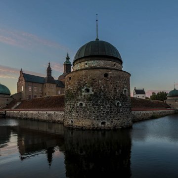Schloss Vadstena bei Sonnenuntergang