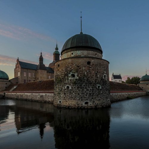Schloss Vadstena bei Sonnenuntergang