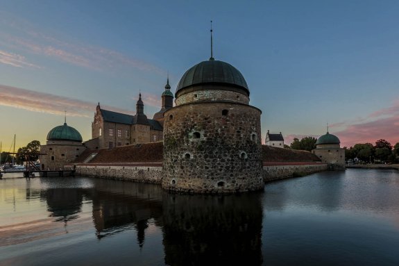 Schloss Vadstena bei Sonnenuntergang